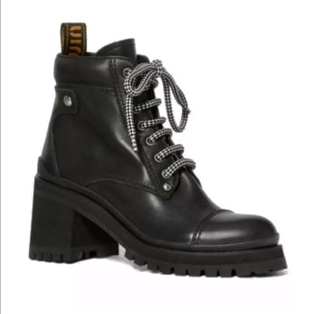 Miu Miu Leather Combat Lug and Platform Boots Size 38.5
